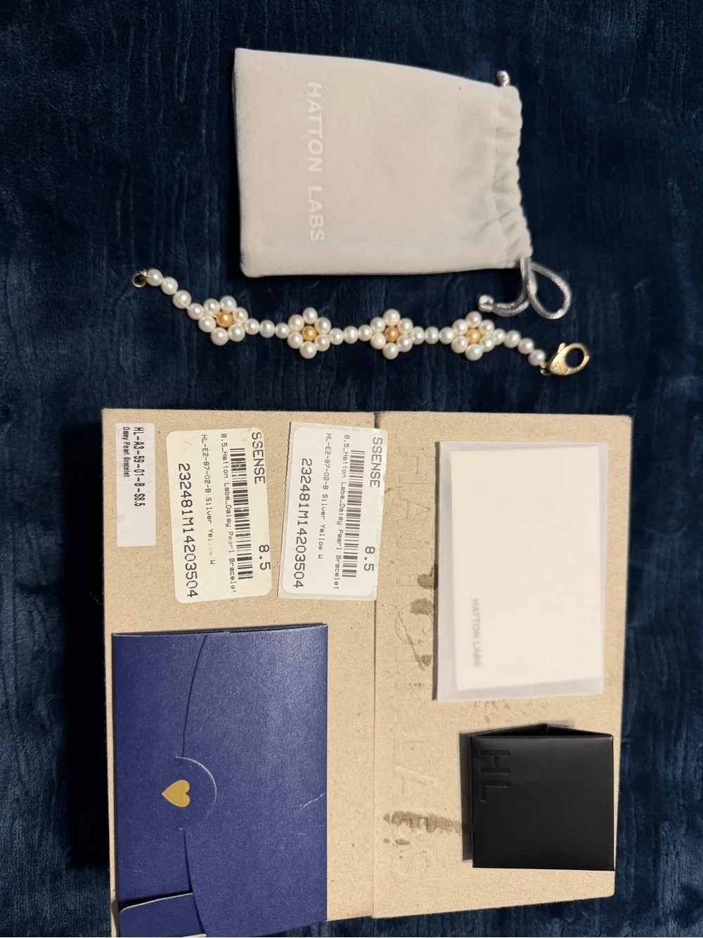 Hatton Labs Pearl Flower Bracelet - White & Gold Tones